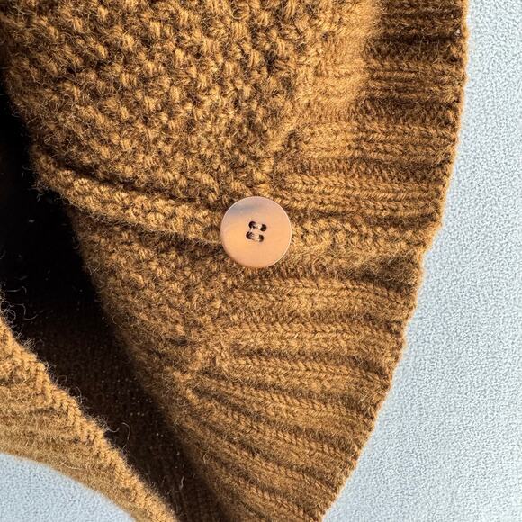 Vintage Fisherman Cable Knit Linda Allard Ellen Tracy Wool Sweater Vest P Brown - Picture 4 of 8